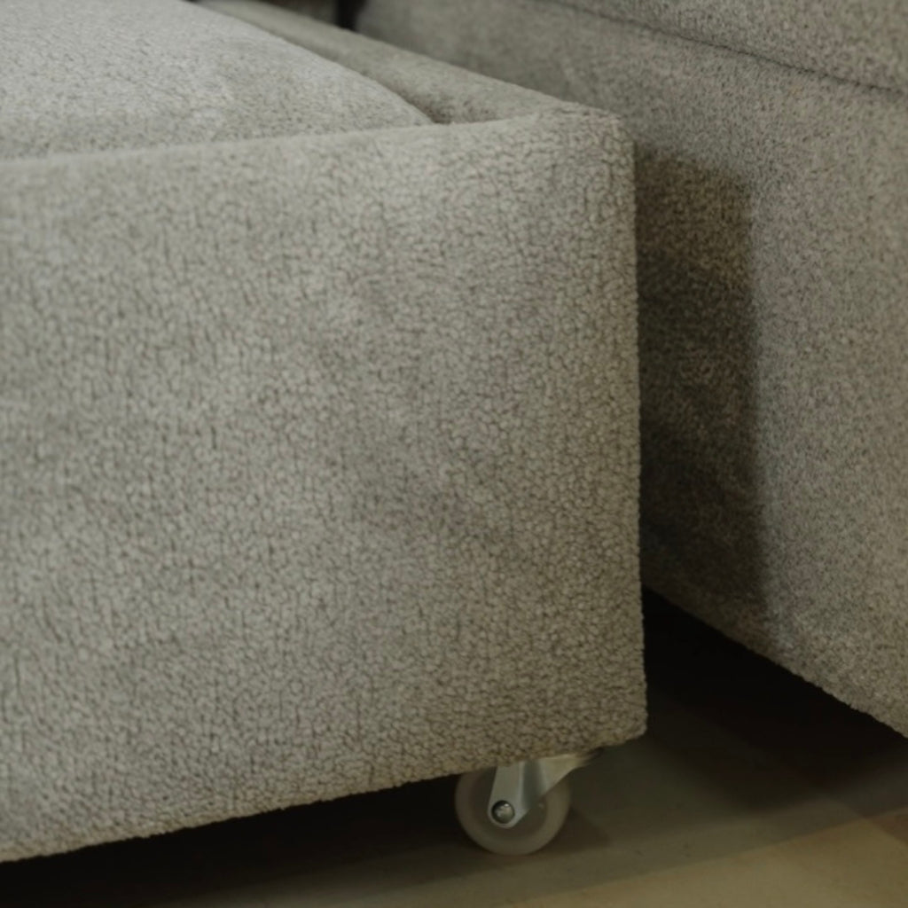 Canapé Léo en U Convertible en Lit avec Coffre et Repose-tête Ajustables