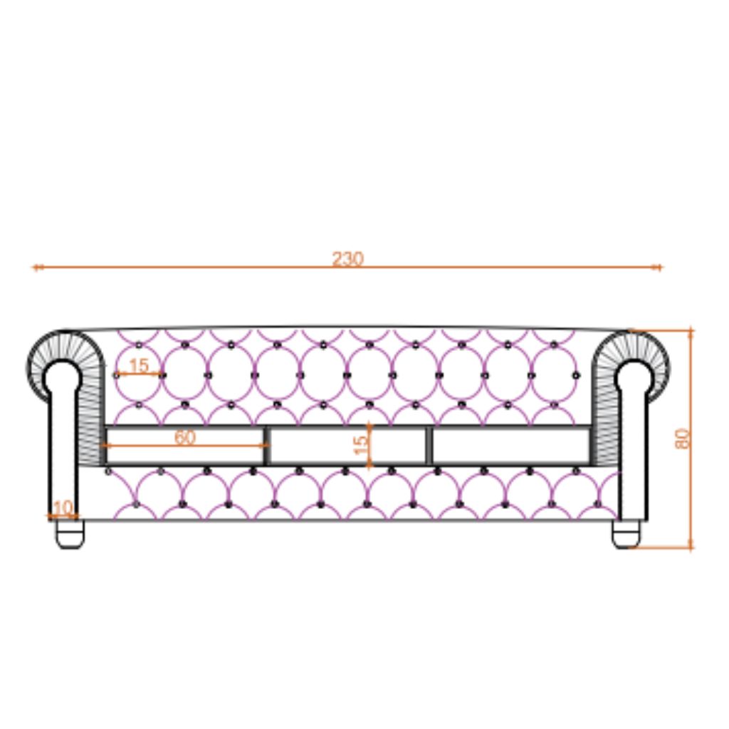 Canapé Chesterfield 3 places – Marron