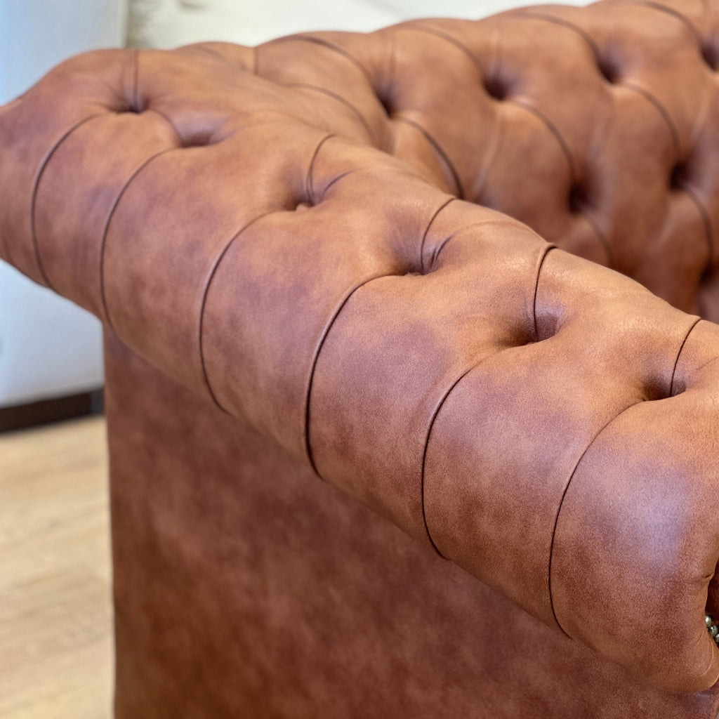 Canapé Chesterfield 3 places – Marron