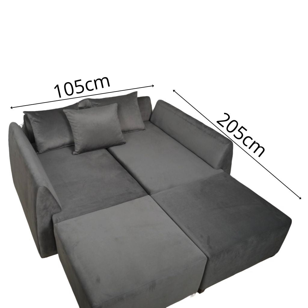 Canapé Puzzle Modulable 3 en 1 Gris