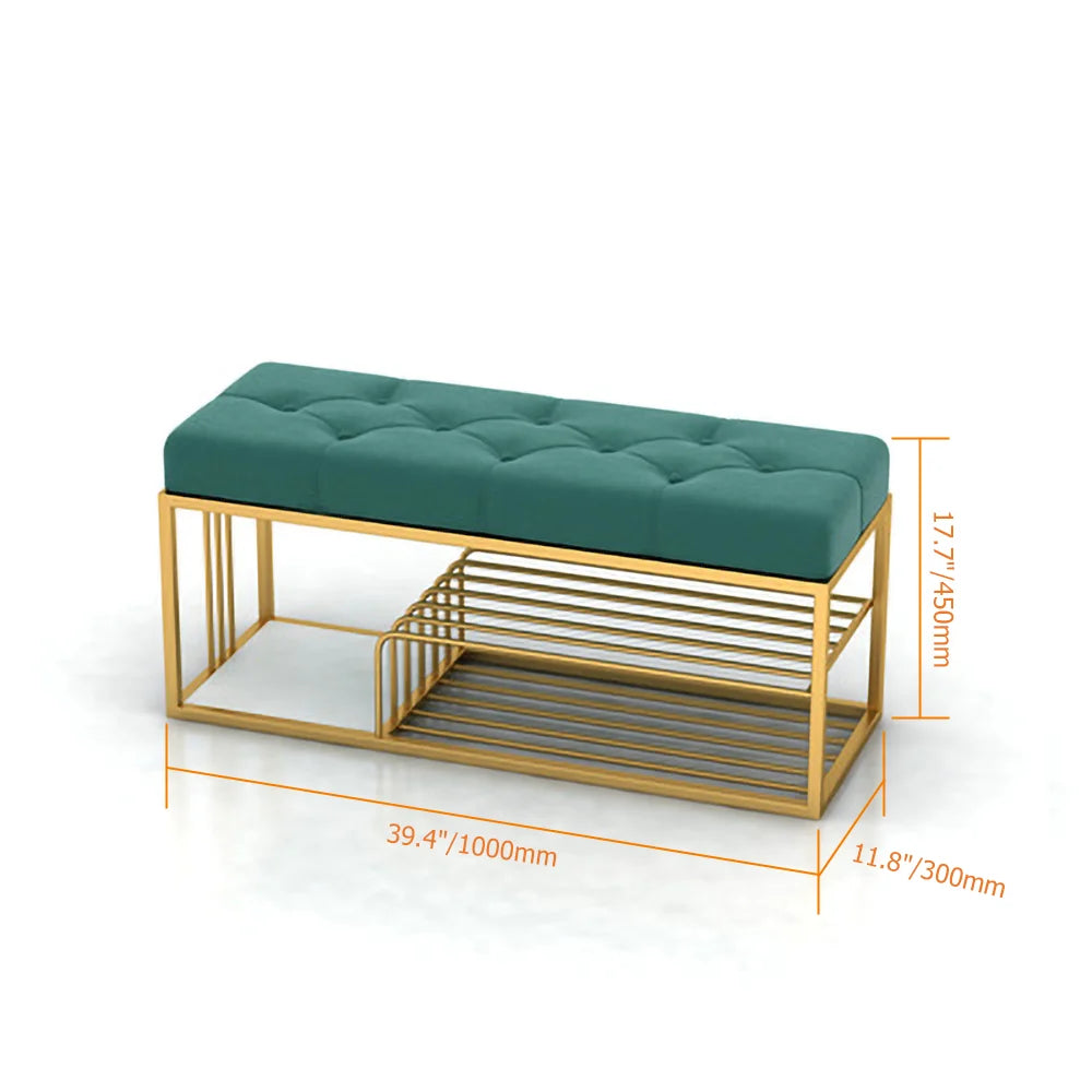 Banc d'entrée Diamant rembourré en velours